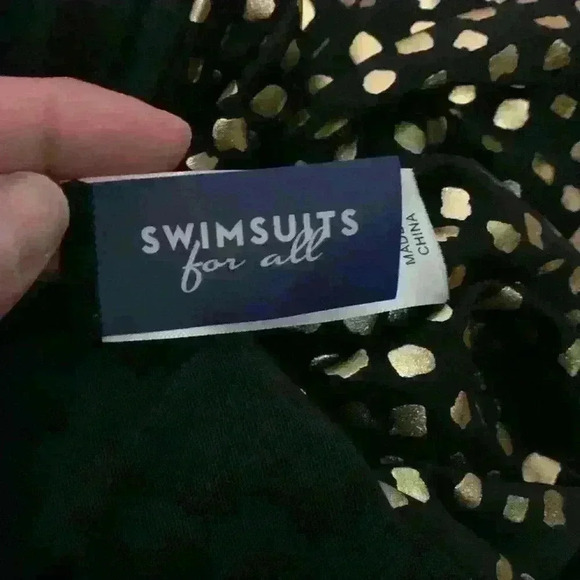 Swimsuits For All Gold and Black Blouson one piece Plus Size 26 - Picture 7 of 15